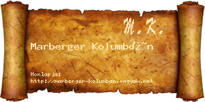 Marberger Kolumbán névjegykártya
